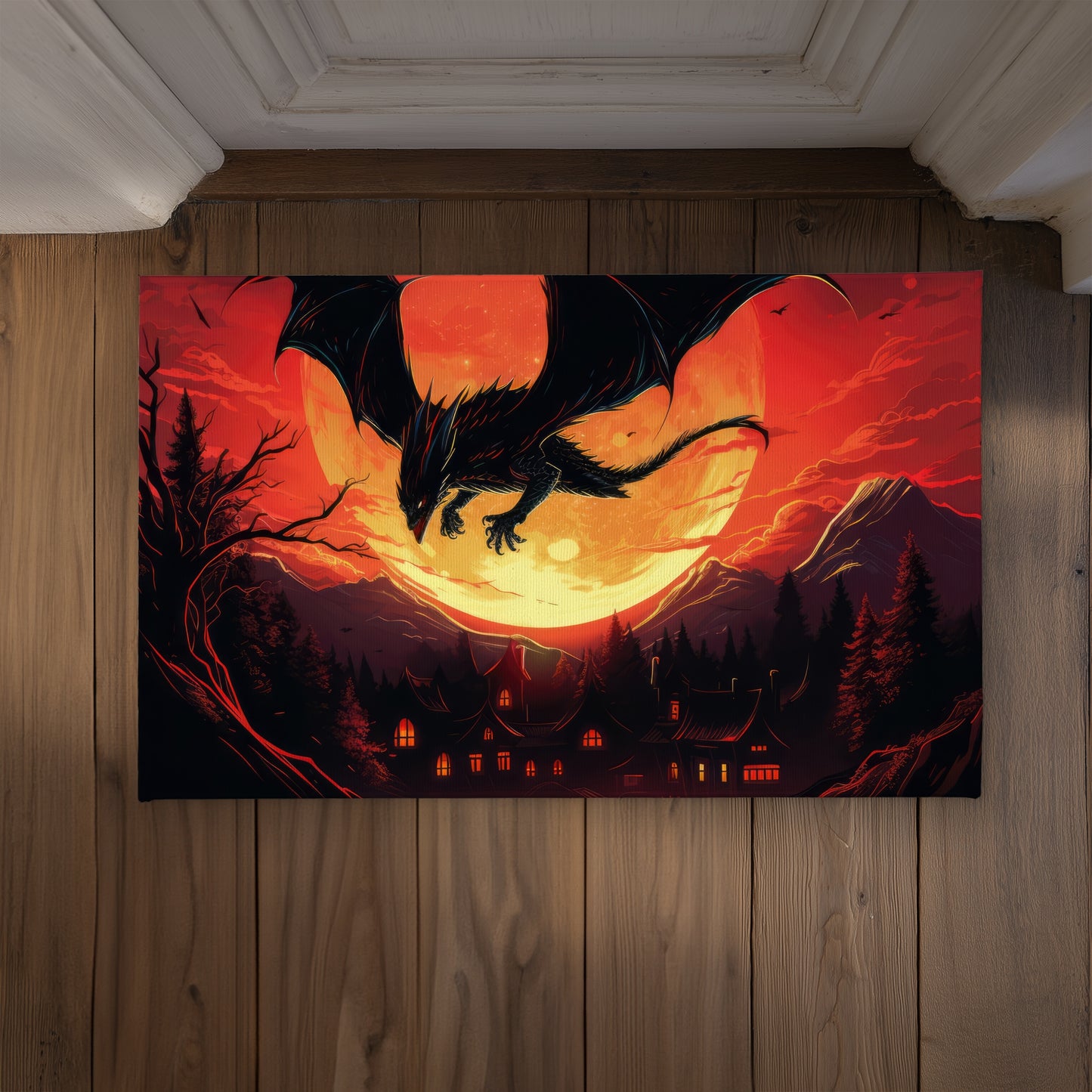 The dragon's wrath - Black Indoor/Outdoor Door Mat | Decor