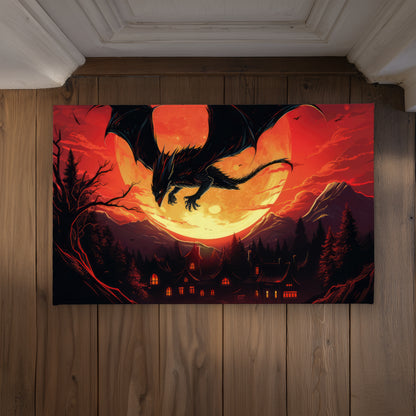The dragon's wrath - Black Indoor/Outdoor Door Mat | Decor