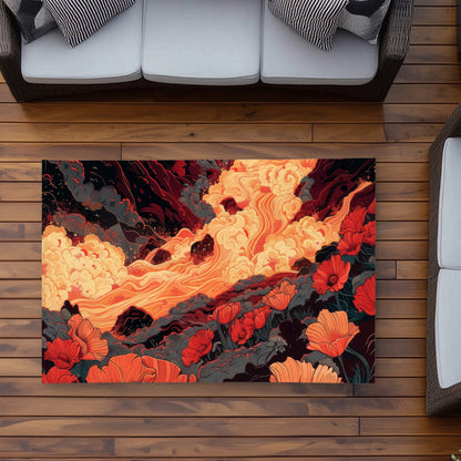 The Big Burn - Yellow Outdoor Area Rug for Home Decor