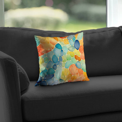 Blobs Blue Poly Twill Throw Pillow Insert for Home Decor