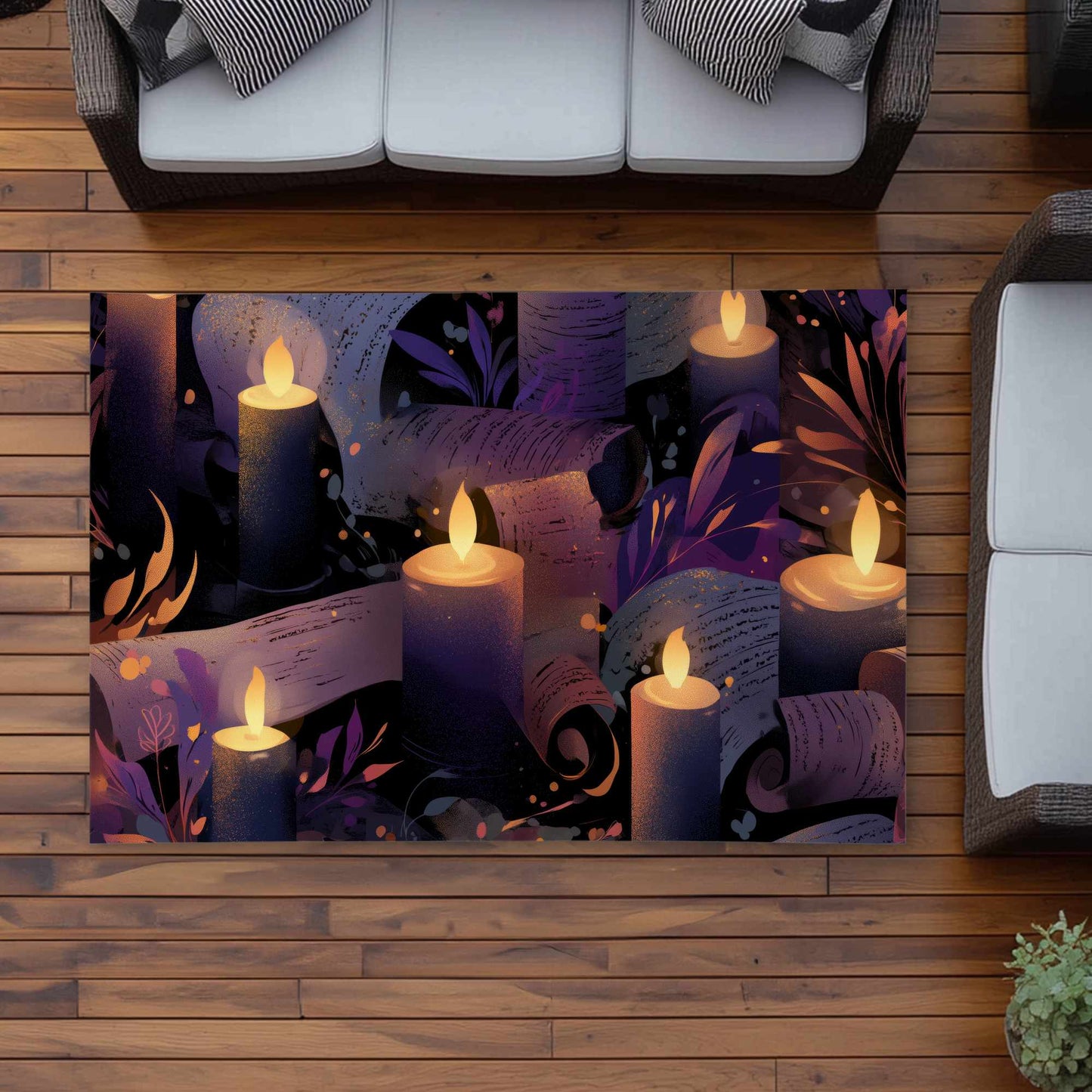 Tapis d'extérieur « Chuchotis à la chandelle » | Décoration d'intérieur