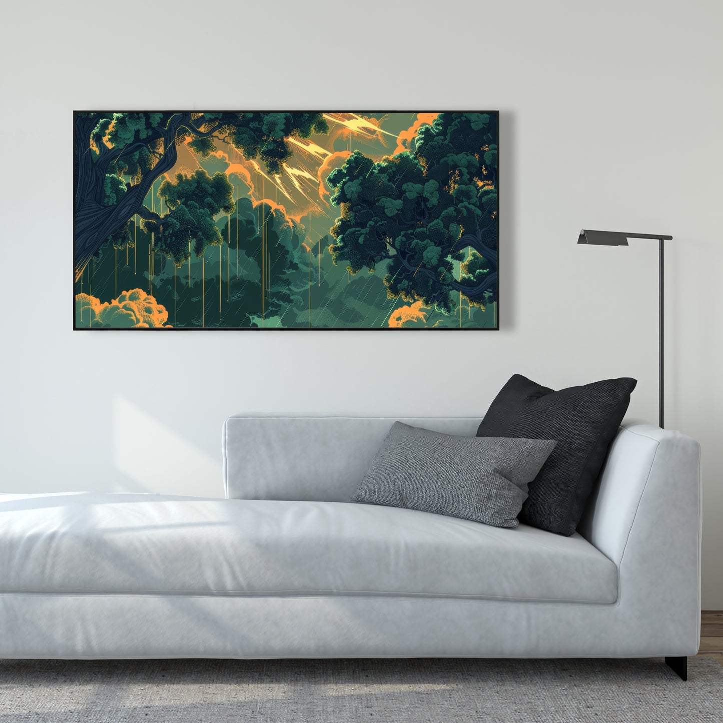 Drops - Yellow Framed Canvas Art for Stylish Home Decor