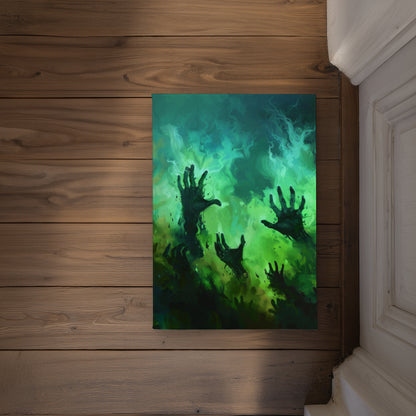 Hands of Despair Black Indoor Outdoor Door Mat - Home Decor