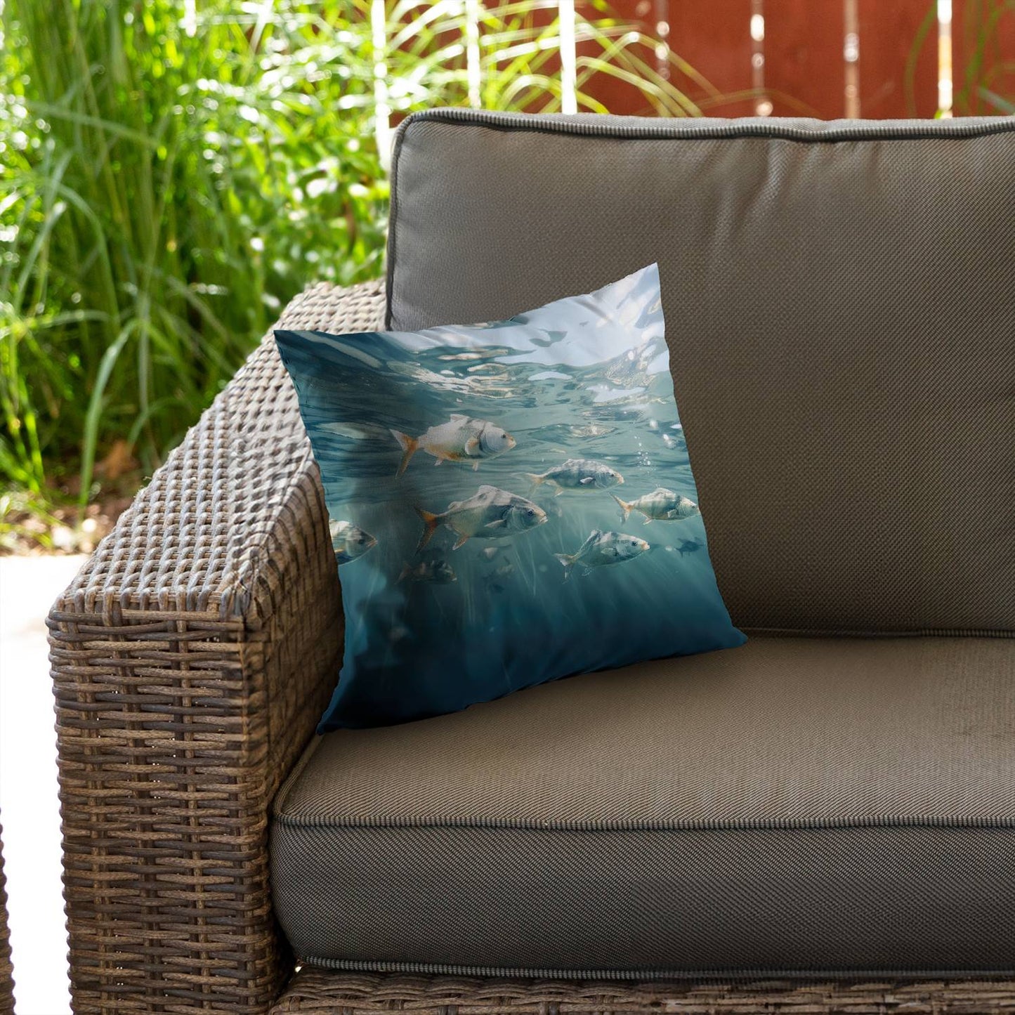 Swimming peacefully - Throw pillow - Print on demand