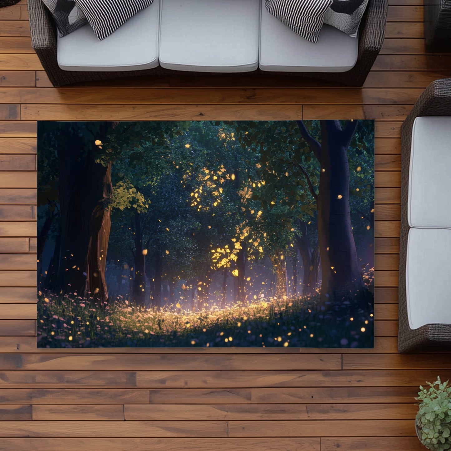 Tapis d'extérieur Glowing Leaves | Accessoire de décoration intérieure élégant