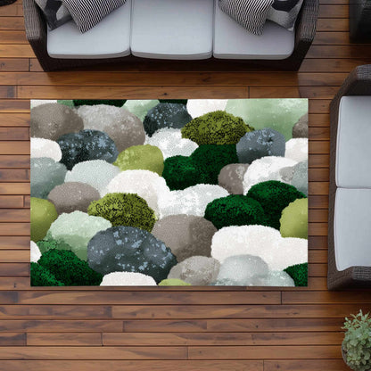 Tapis d'extérieur en galets moussus | Accessoire de décoration intérieure