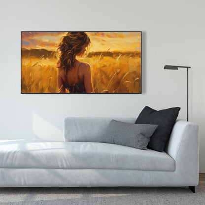 Warm Field - Yellow Framed Canvas for Home Decor | Art Print