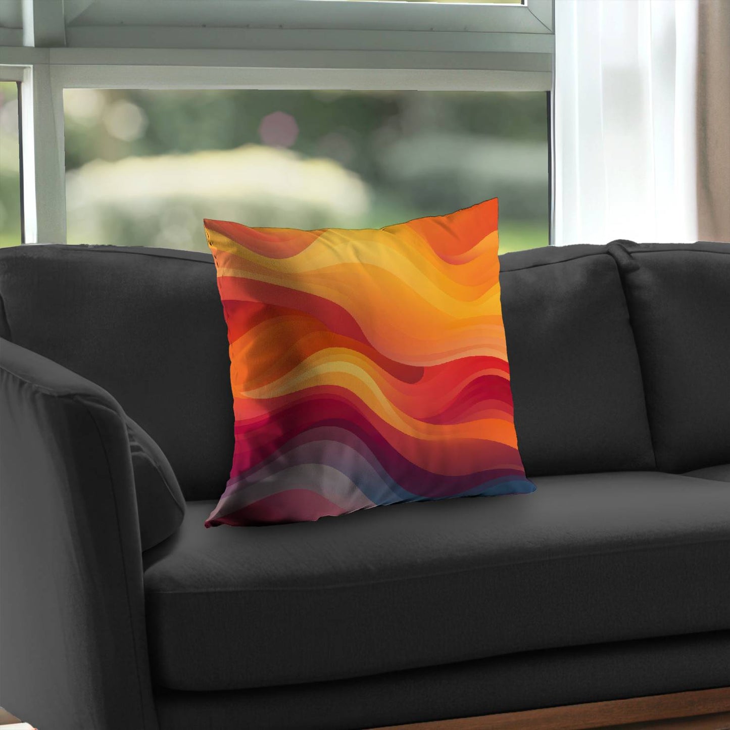 Sunlit fog - Throw pillow - Print on demand