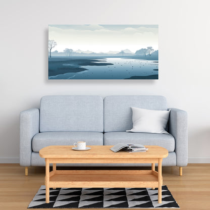 Minimalist Swamp - White Canvas Home Decor | Modern Art