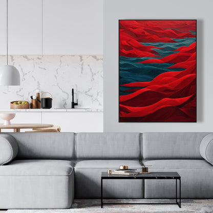 Red Sea - Red Framed Canvas Art for Home Decor