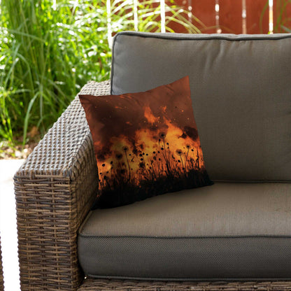 Ablaze Poly Twill Throw Pillow - Stylish Home Decor Accent