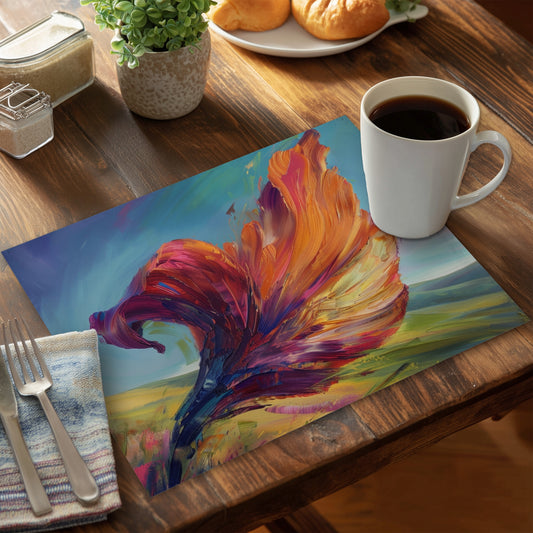 The leaf - Purple Polyester Placemat for Home Decor