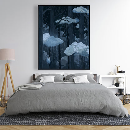 Sneeky clouds - 36"x36" Framed canvas