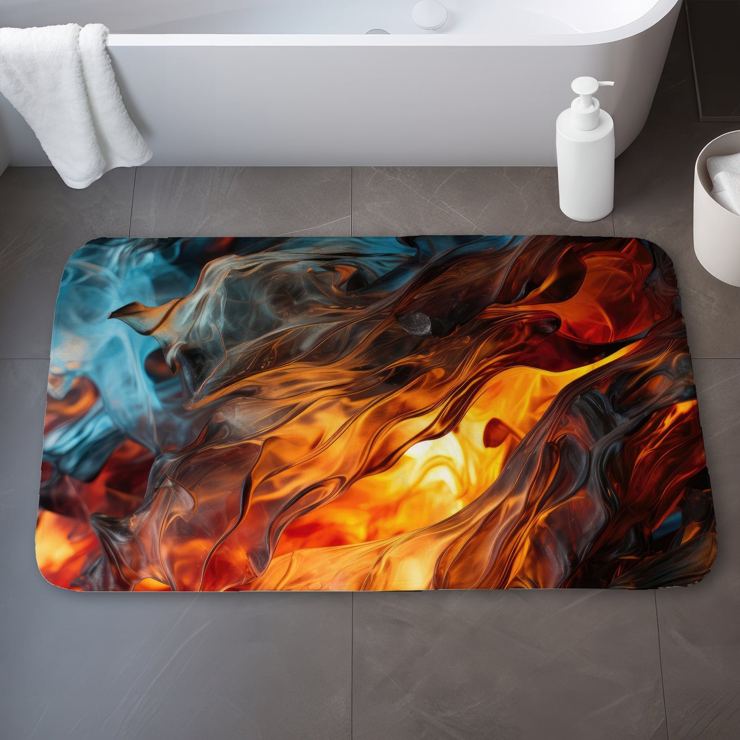 Crystallized fire - 17"x24" Bath mat