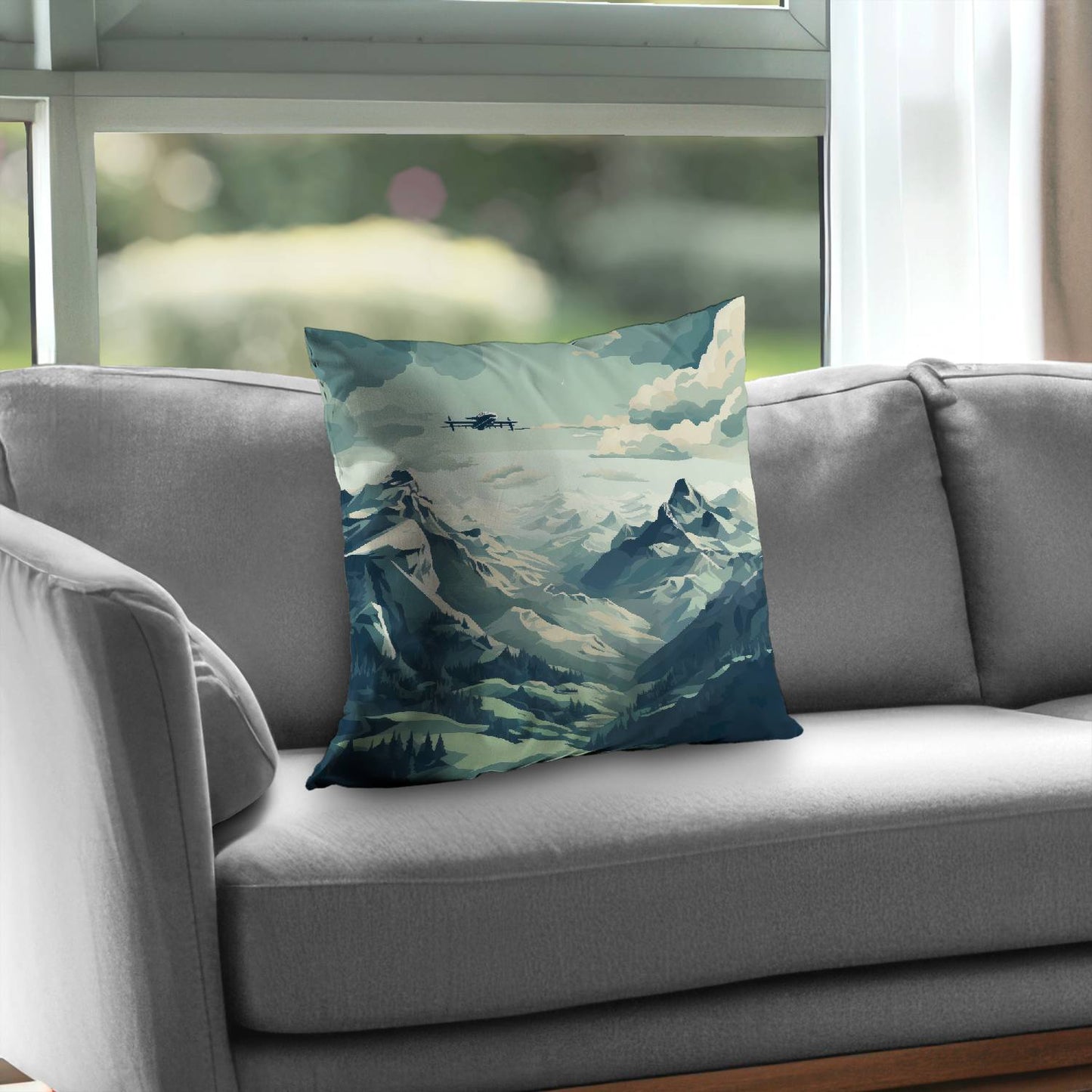 Above land - Throw pillow - Print on demand