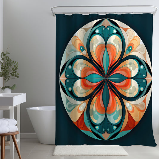 Peaceful Mandala White Shower Curtain | Home Decor Accent