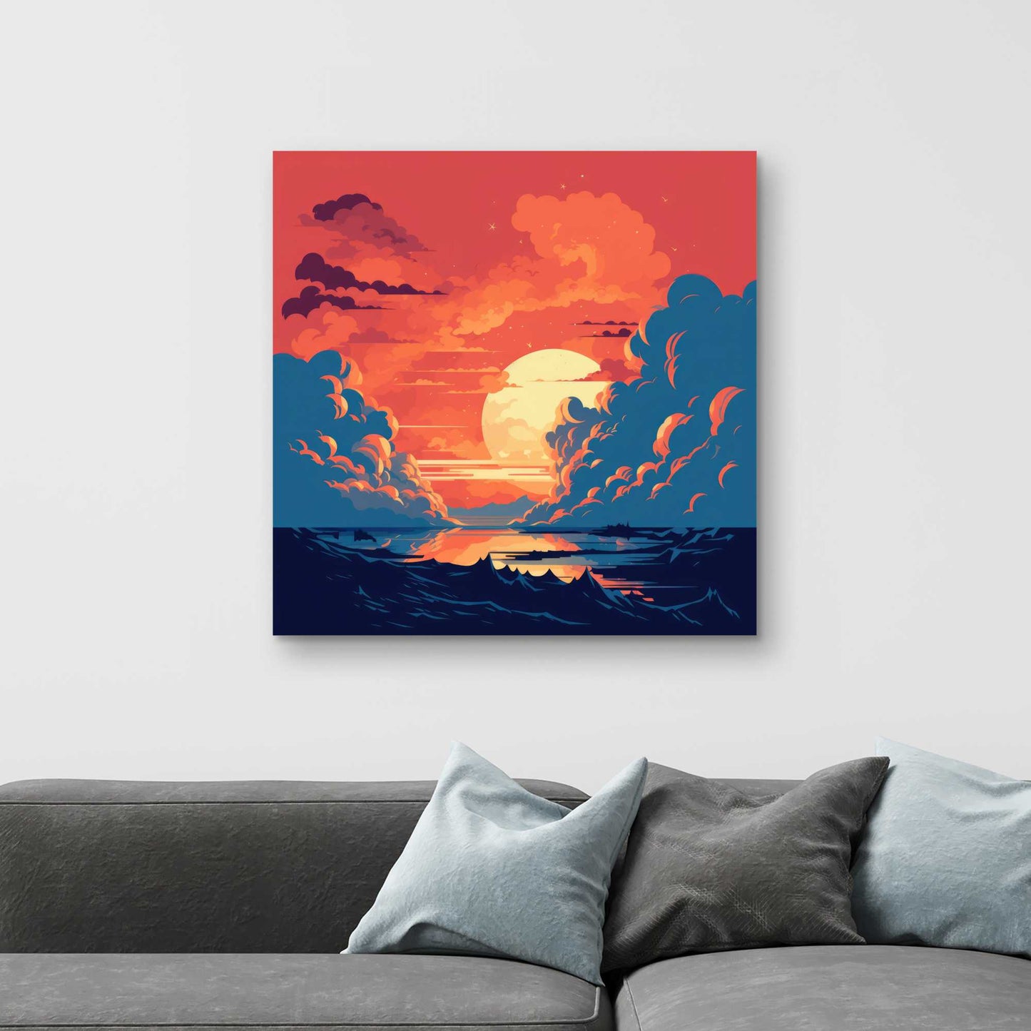 Orange and Blue - Yellow Canvas for Home Decor | Vibrant Art