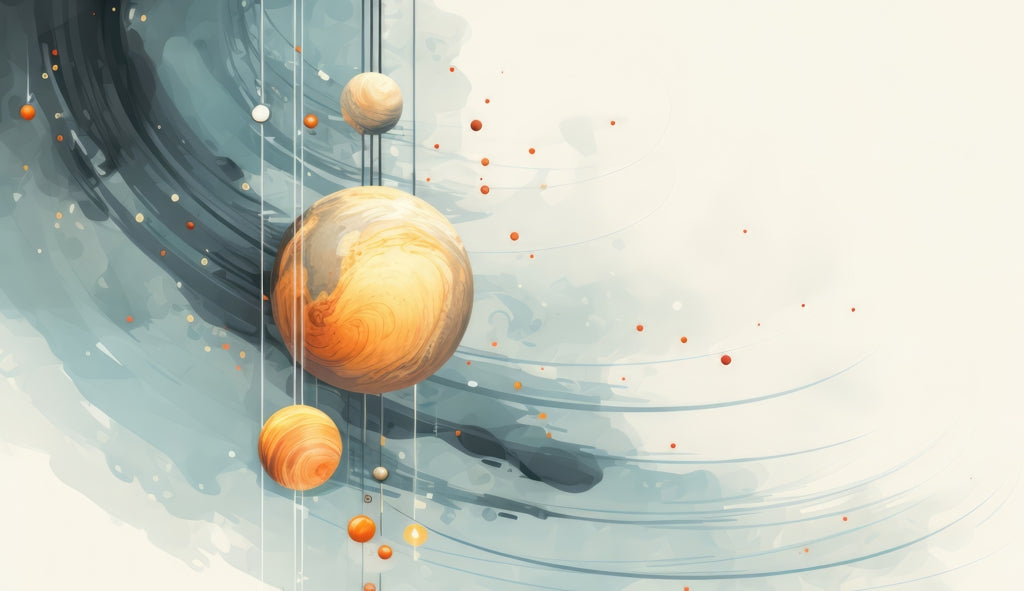 Hanging planets - Desk mat - Print on demand