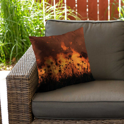 Ablaze Poly Twill Throw Pillow - Stylish Home Decor Accent