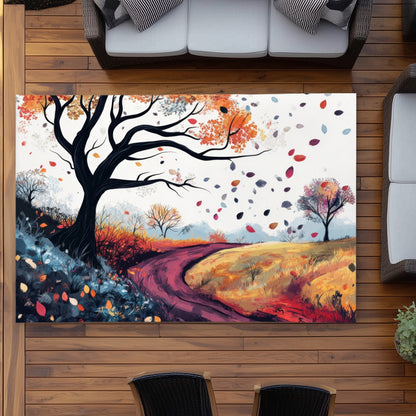 Tapis d'extérieur « Feuilles volantes » | Accent élégant pour la décoration intérieure