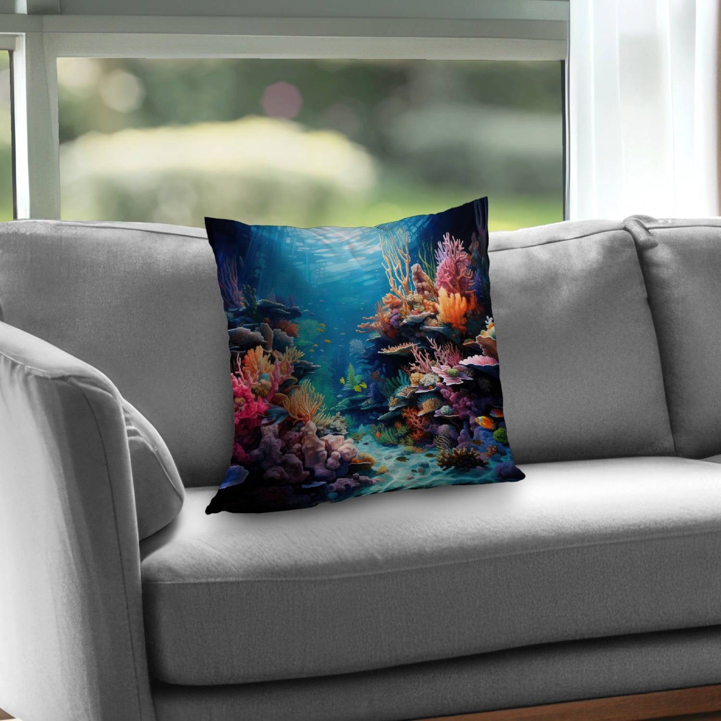Coral Poly Twill Throw Pillow - Stylish Home Decor Accent