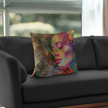 Grunge Look Poly Twill Throw Pillow - Stylish Home Decor