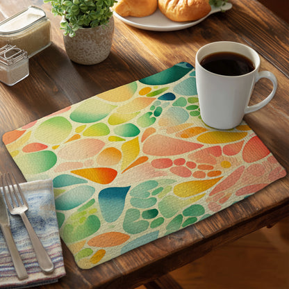 Organic Fruits Turquoise Braided Polyester Placemat | Home Decor
