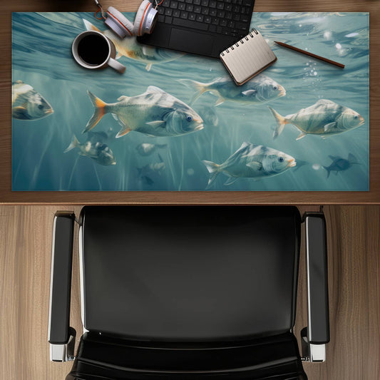 Swimming peacefully Desk Mat - White Home Decor Essentials