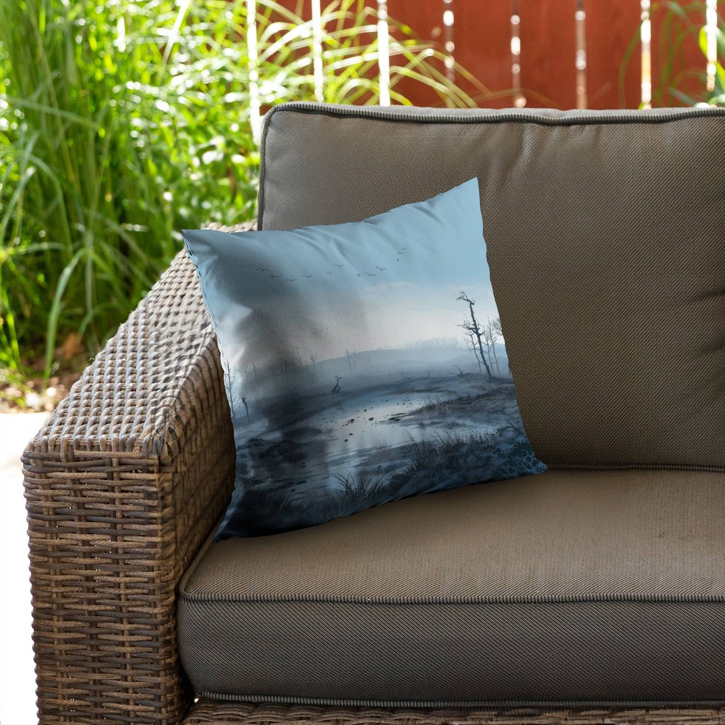 Swampy lands - Throw pillow - Print on demand