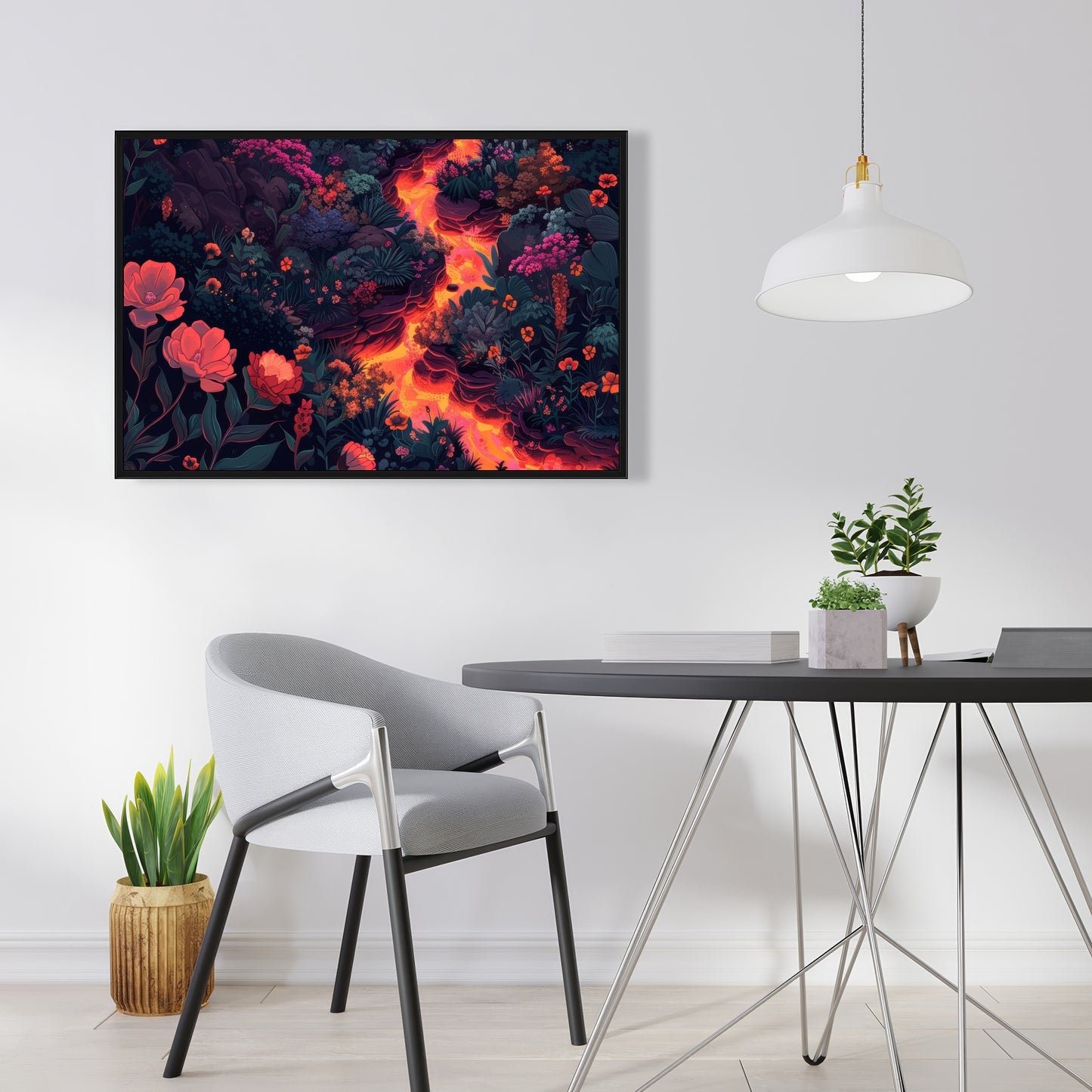 Flowing magma - 36"x36" Framed canvas