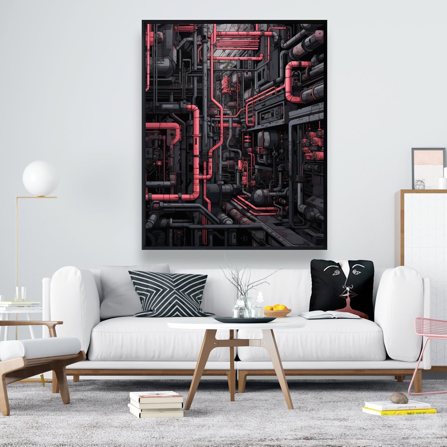 Tubular nightmare - Framed Canvas - Print on demand