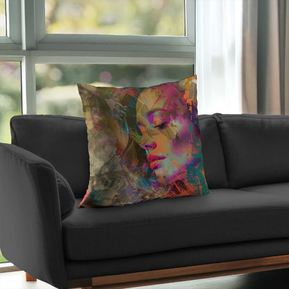 Grunge Look Poly Twill Throw Pillow - Stylish Home Decor