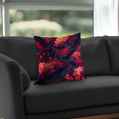Burning Plants Poly Twill Throw Pillow - Home Decor Accent