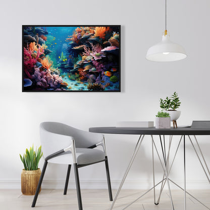 Coral - 36"x36" Framed canvas