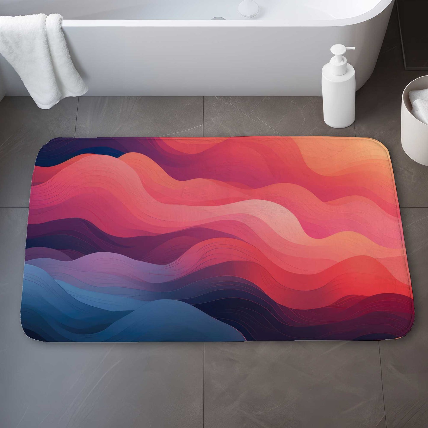 Ethereal Smoke Gray Bath Mat - Stylish Home Decor Accent