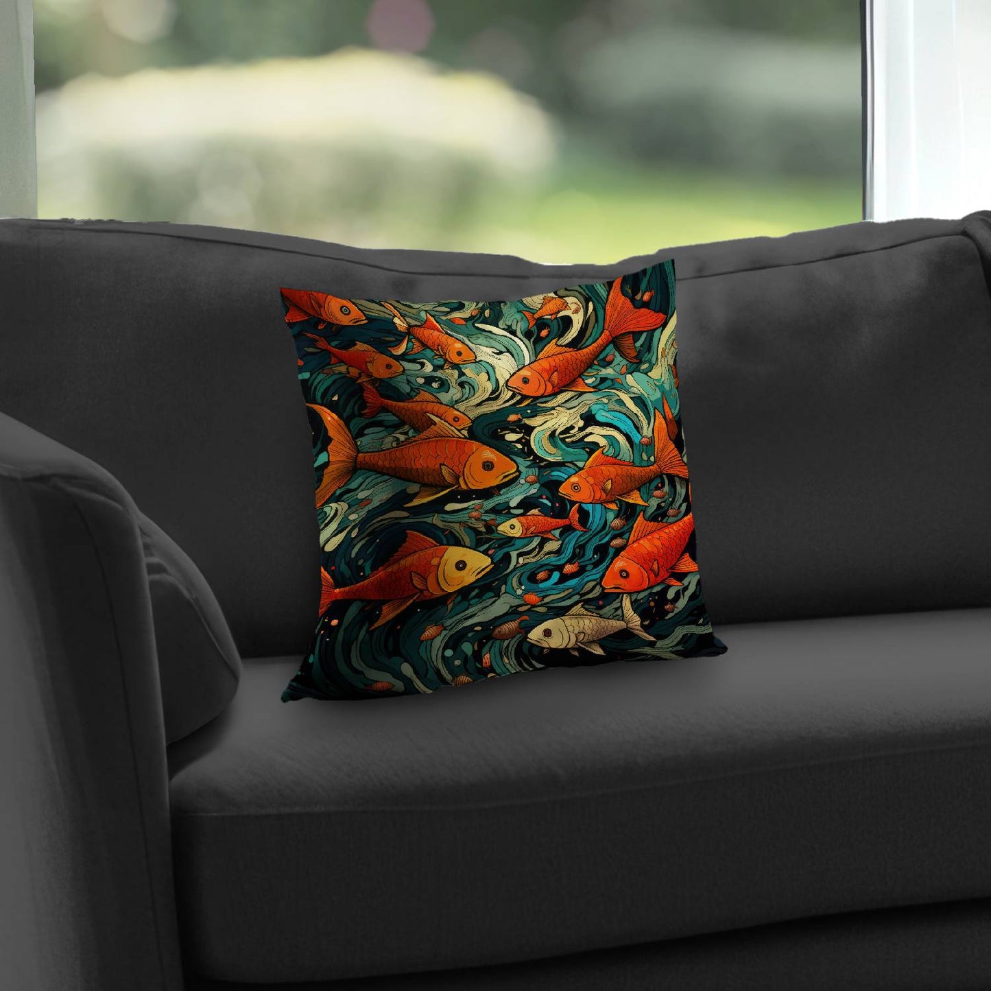 Contrast at sea - Throw pillow - Print on demand