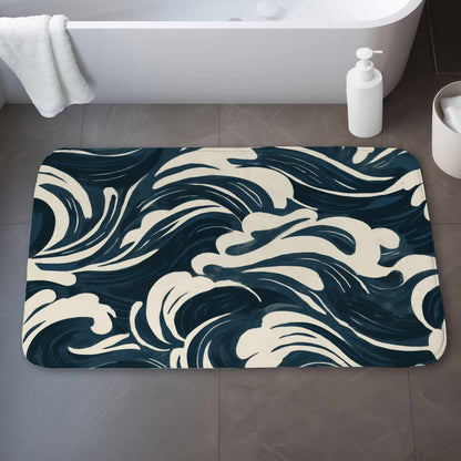 Midnight Ocean Flow Bath Mat | Stylish Home Decor Accent