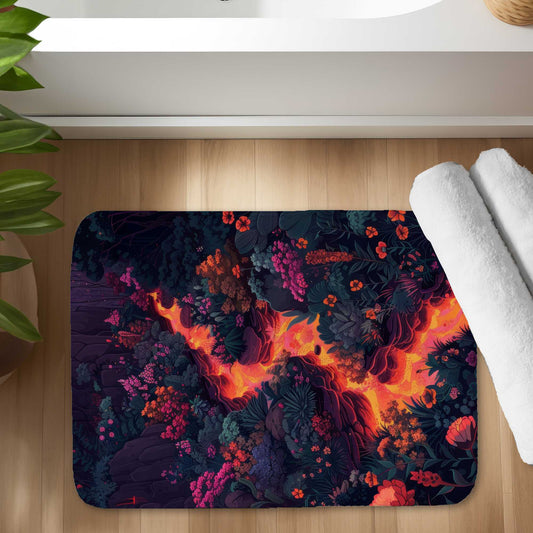 Flowing magma Red Bath Mat for Stylish Decor | Soft & Cozy