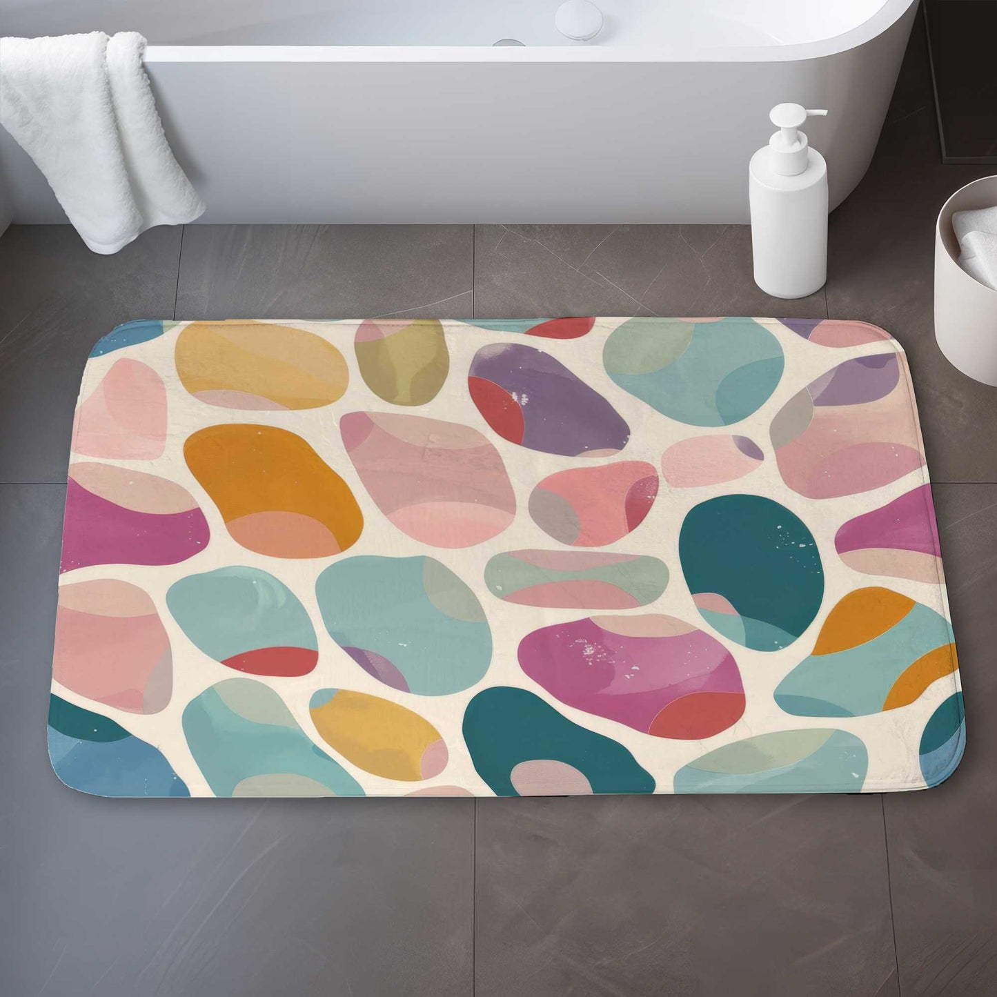 Dots and bops White Bath Mat - Stylish Home Decor Accessory
