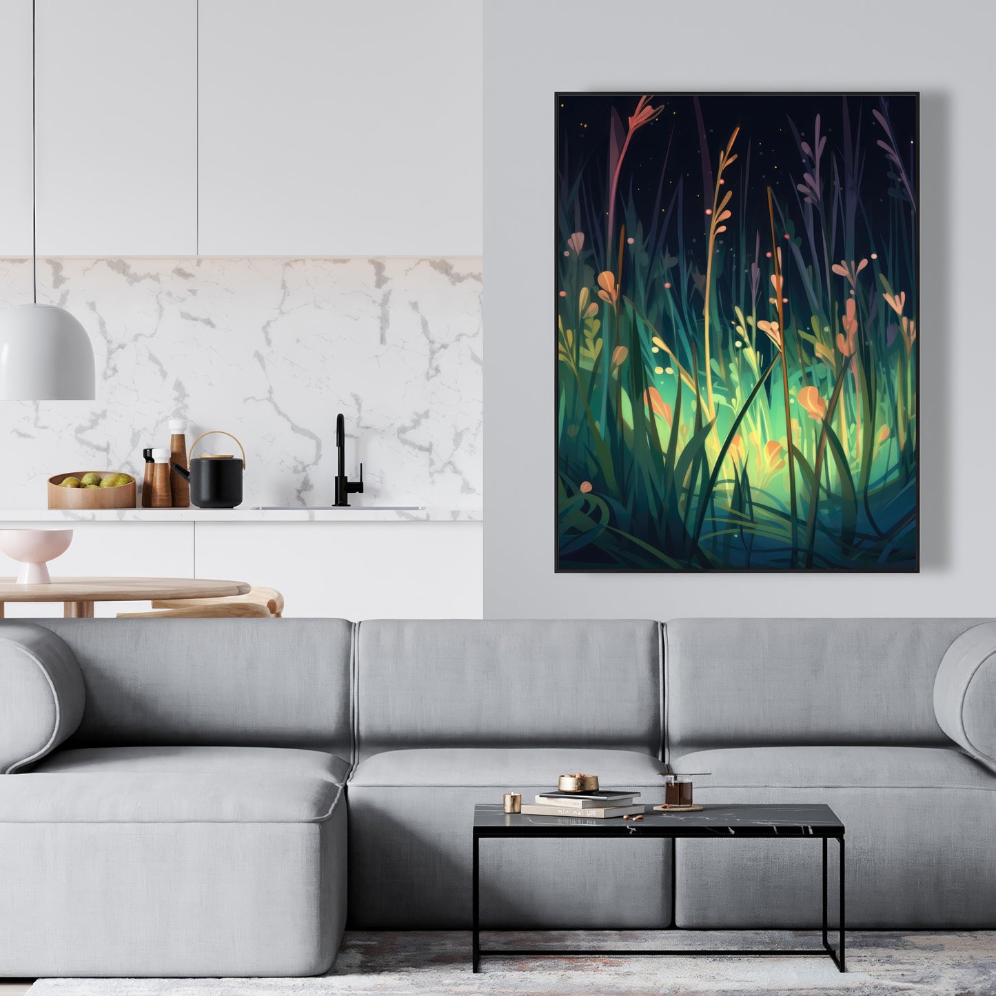 Between twigs - Framed Canvas - Print on demand