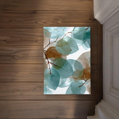 Translucent Leaves Brown Indoor Outdoor Door Mat | Decor