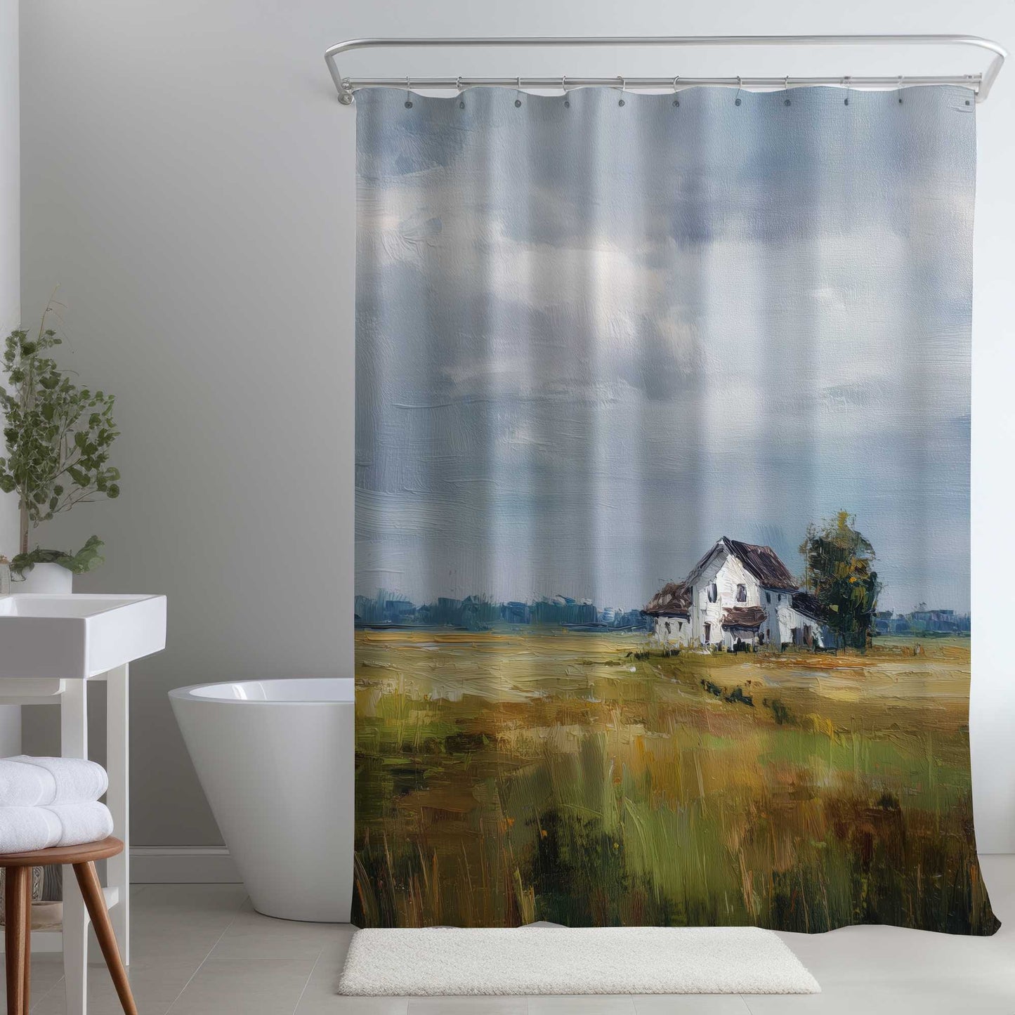 Rideau de douche motif marais - Décoration élégante, Résistant à l'eau