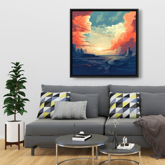 Finally Light - Orange Framed Canvas for Home Decor
