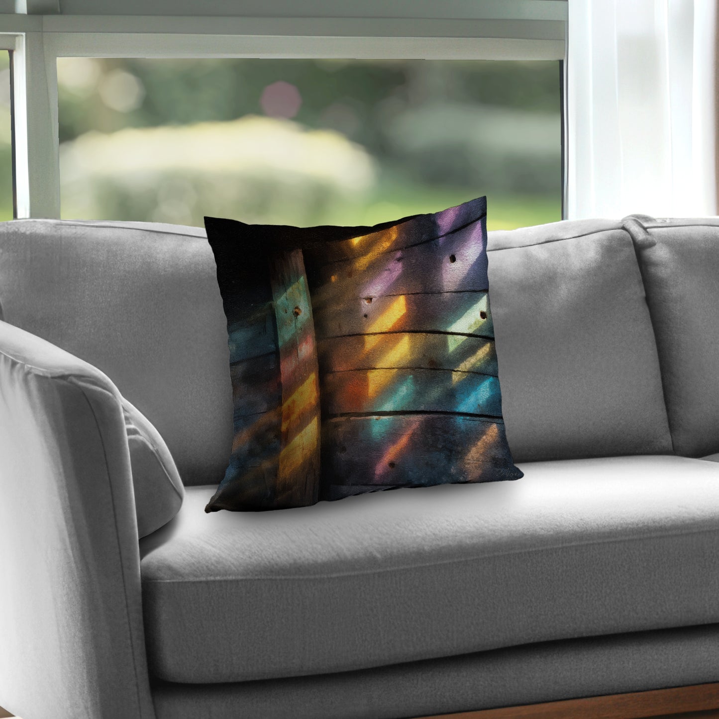 Rainbow Glint Poly Twill Throw Pillow - Home Decor Accent