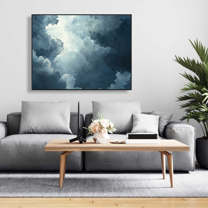 Afterglow - Gray Framed Canvas Art for Elegant Home Decor