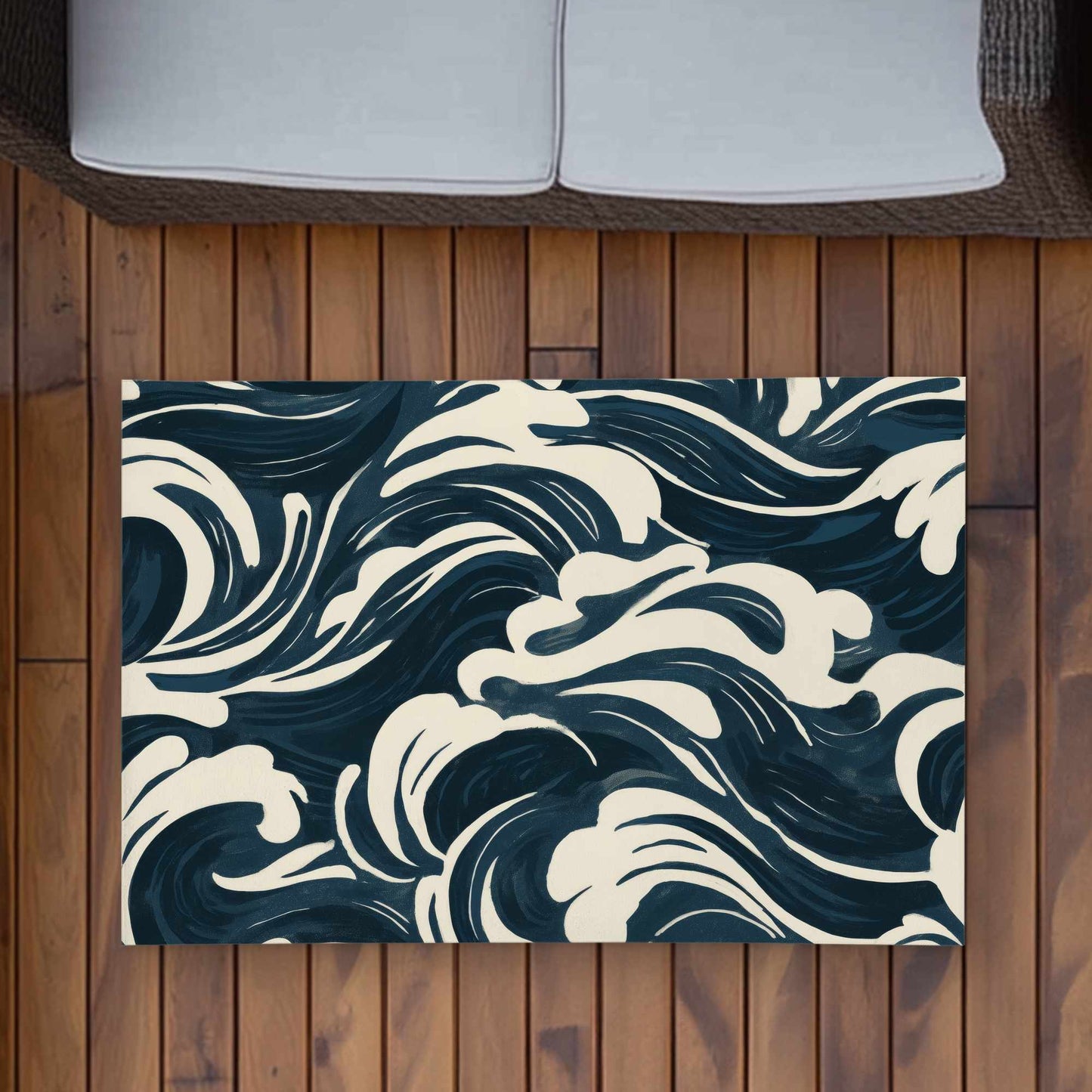 Tapis d'extérieur Midnight Ocean Flow | Accessoire de décoration élégant pour la maison