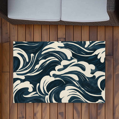 Tapis d'extérieur Midnight Ocean Flow | Accessoire de décoration élégant pour la maison