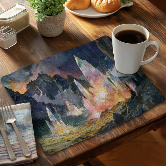 Growing Strong Gray Braided Polyester Placemat