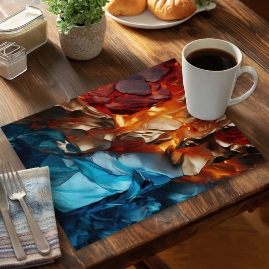 Mineral Contrast - Red Polyester Placemat for Home Decor