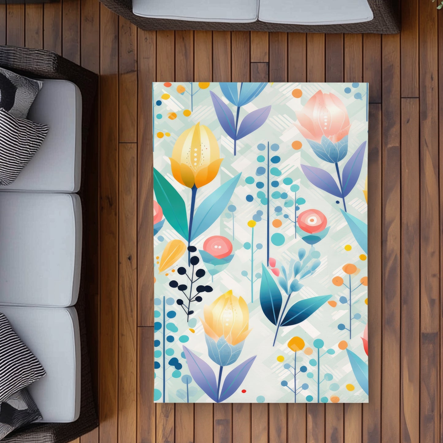 Calming Scents Orange Outdoor Area Rug for Home Decor
